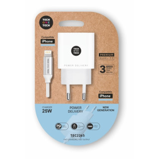 TechOneTech Cargador de Pared PD 25W + Cable USB-C a Lightning