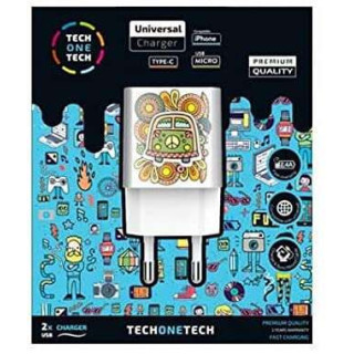 TechOneTech Green Champer Cargador Doble de Pared USB-A - Alto Rendimiento