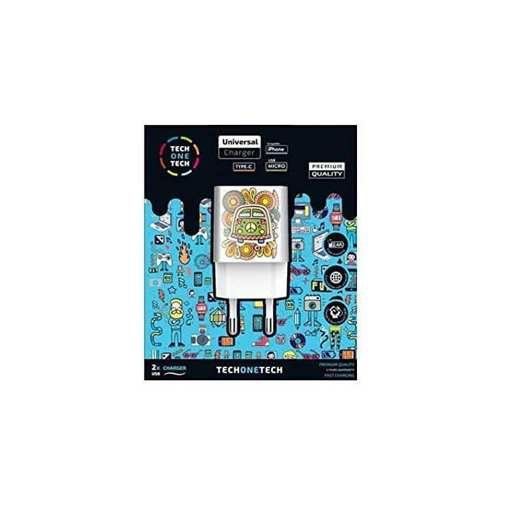 TechOneTech Green Champer Cargador Doble de Pared USB-A - Alto Rendimiento