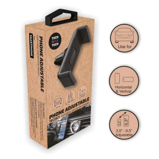 TechOneTech Soporte de Coche para Smartphones de 3.5" hasta 6.5" - Mecanismo de Pinza - Posicion Horizontal y Vertical - Fijaci