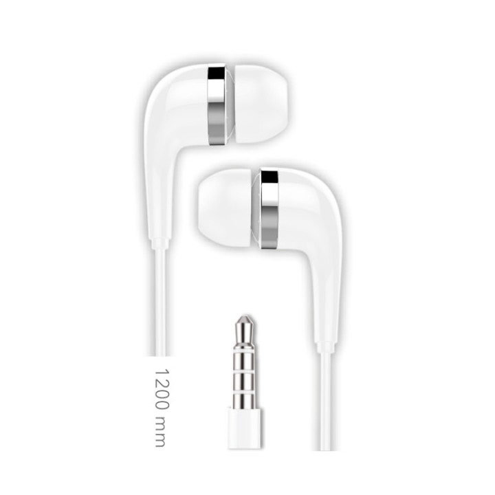 TechOneTech BSK Auriculares con Microfono Integrado - Conexion Jack 3.5mm - Asistente Voz - Cable de 1.20m - Color Blanco