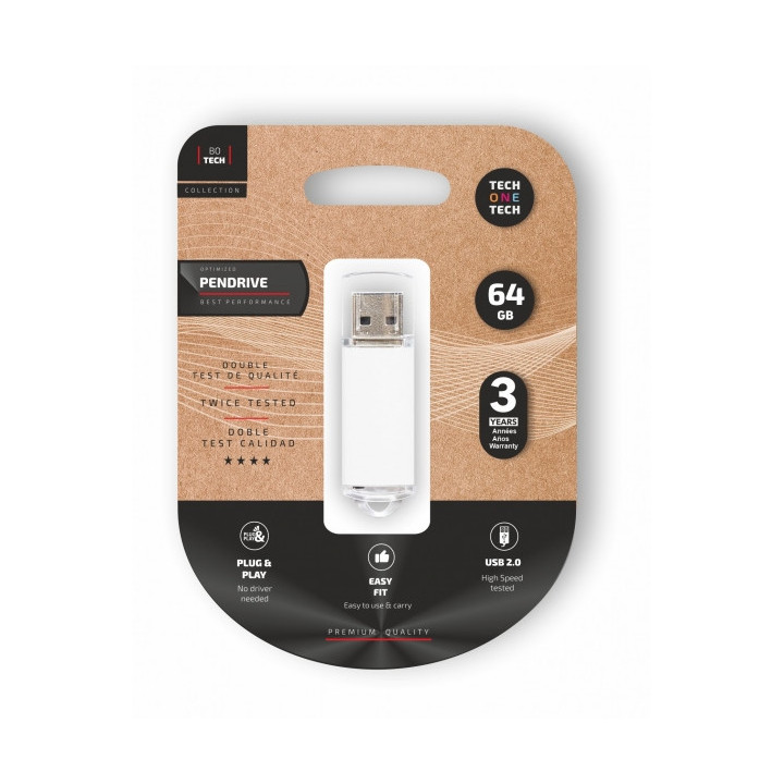 TechOneTech Basic Memoria USB 2.0 64GB (Pendrive)