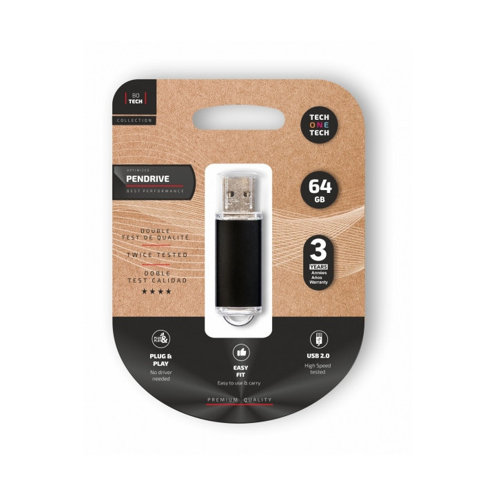 TechOneTech Basic Memoria USB 2.0 64GB (Pendrive)