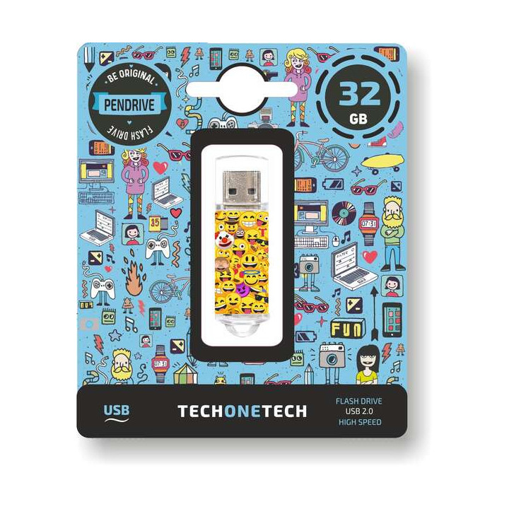 TechOneTech Emojis Memoria USB 2.0 32GB (Pendrive)