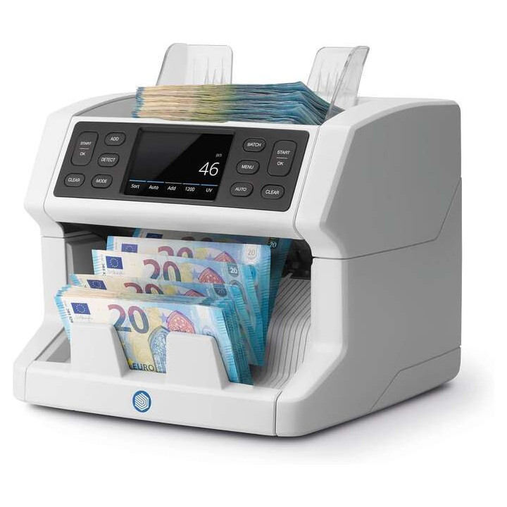 Safescan 2850 Contadora Automatica de Billetes - Deteccion Billetes Falsos en 3 Puntos - Pantalla Tactil y Menu Multilingüe -