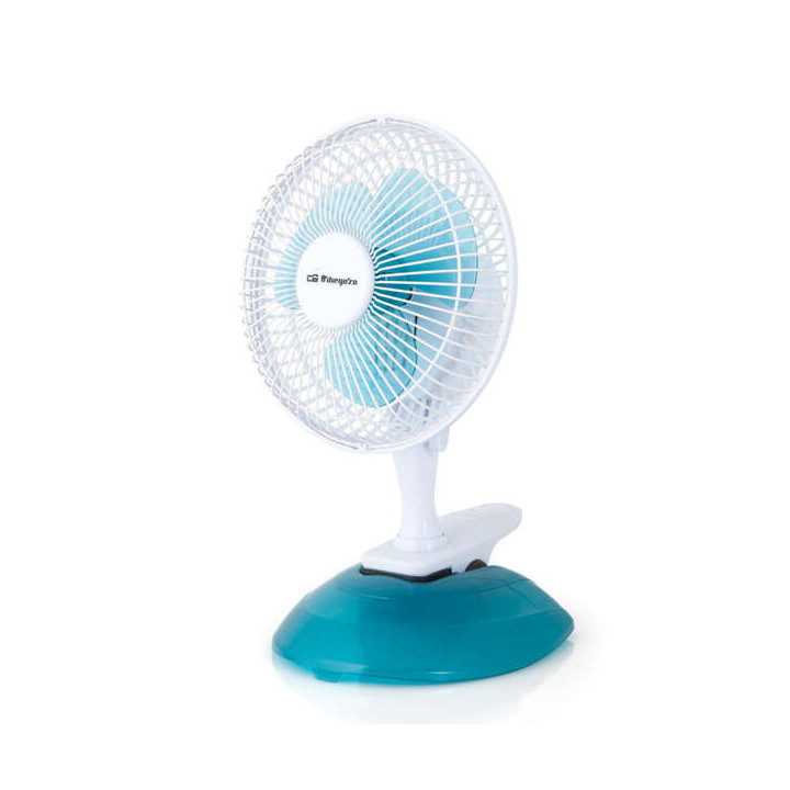 Orbegozo TF 0219 Ventilador 2 en 1 Practico y Seguro - Potencia de 8W - 2 Velocidades de Ventilacion - Tamaño de Aspas de 15cm