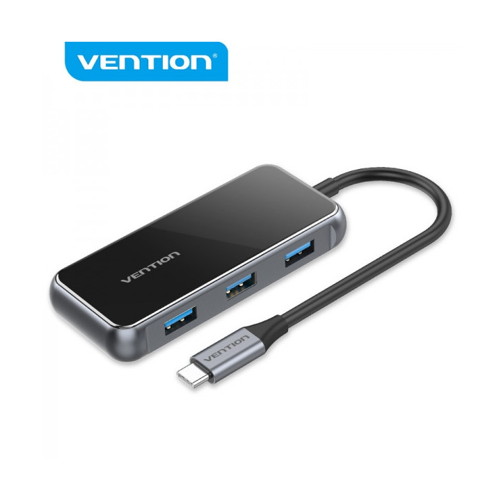 Vention Docking Station 5 en 1 USB-C a HDMI 2.0 4K/USB3.0*3/RJ45/PD - 0.15m - Color Gris Espejo
