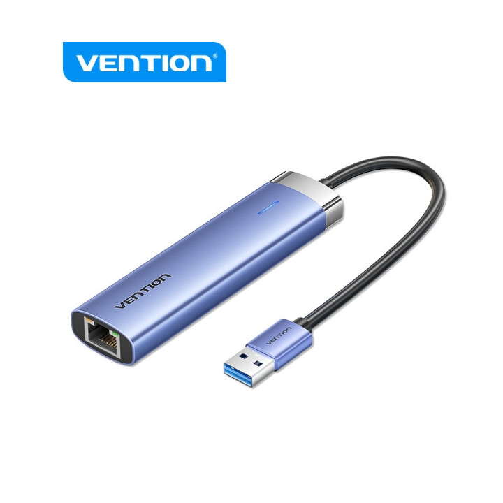 Vention Hub USB 3.0 5 en 1 - Transferencia 5 Gbps - Puerto Gigabit Ethernet - Amplia Compatibilidad - Control Termico Eficiente