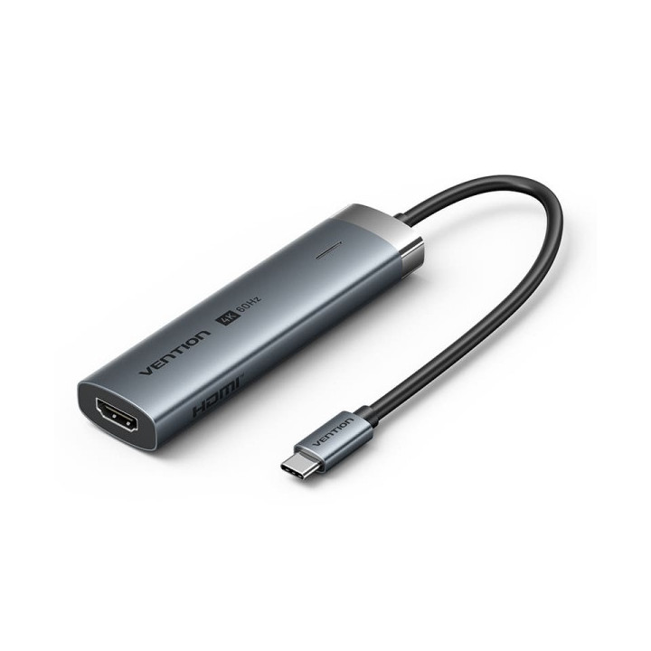 Vention Docking Station 6 en 1 USB-C a HDMI/3xUSB3.0/USB-C 3.2 G1/PD 100W - 0.15m - Color Gris