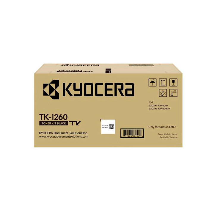Kyocera TK1260 Negro Cartucho de Toner Original - 1T0C150NL0