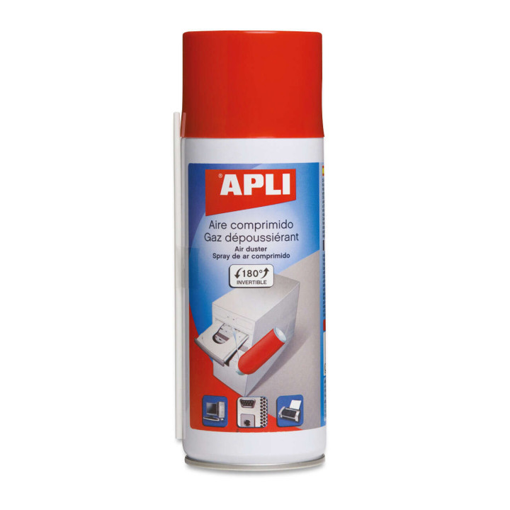 Apli Spray de Aire Comprimido Invertible - 200ml - Presion Extrafuerte para Limpieza Superior - Tubo Alargador para Lugares Dif