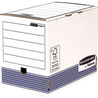 Bankers Box Caja de Archivos Tamaño A4 Fastfold - Montaje Automatico - Certificacion FSC - Dimensiones Internas 26x20x31.50cm