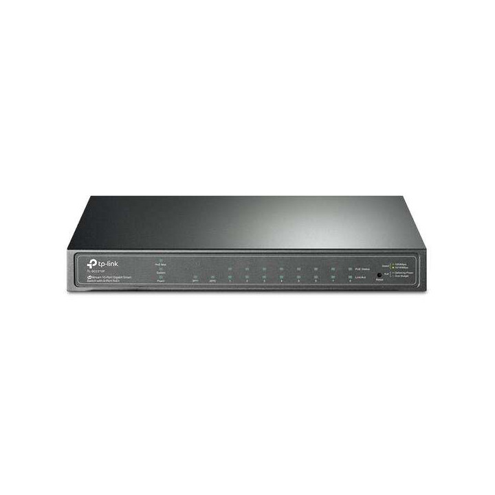 TP-Link JetStream Smart Switch - 8 Puertos Gigabit PoE con 2 Ranuras SFP