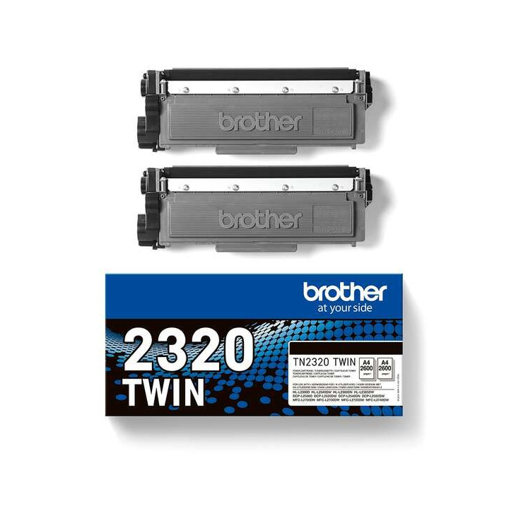Brother TN2320 Negro Pack de 2 Cartuchos de Toner Originales - TN2320TWIN