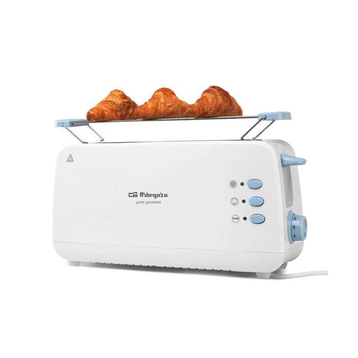 Orbegozo TO 4012 Tostadora de Ranura Larga Multifuncional - Potencia 850W - Termostato Regulable - Funcion Descongelacion y Rec
