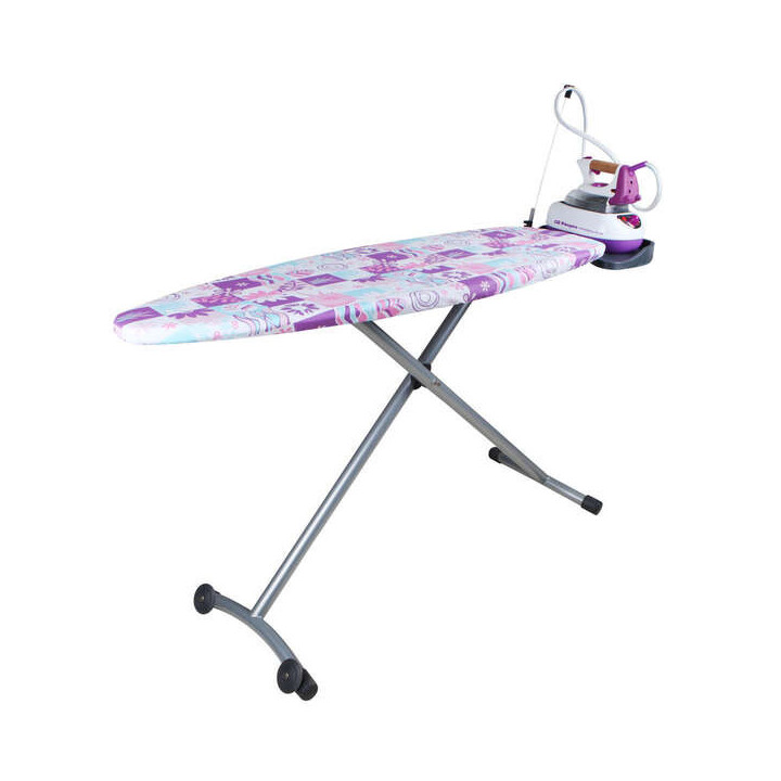 Orbegozo TP 5000 Tabla de Planchar Plegable con Reposa Planchas y Funda de Algodon - Rejilla de Acero Resistente - Altura Ajust