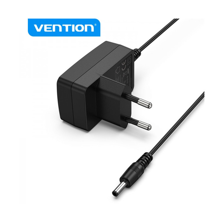 Vention Adaptador Corriente DC 3.5mm a Power Adapter (5V/2A) - 1.5m - Color Negro EU