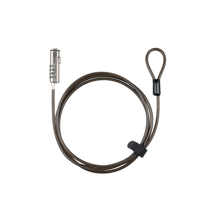 Tooq Cable Seguridad Nano 2.5x6mm Combinacion Portatil - Color Gris