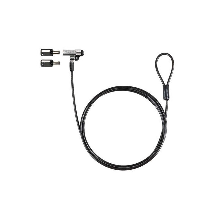 Tooq Cable Seguridad Nano 2.5x6mm Llave Para Portatiles - Color Gris