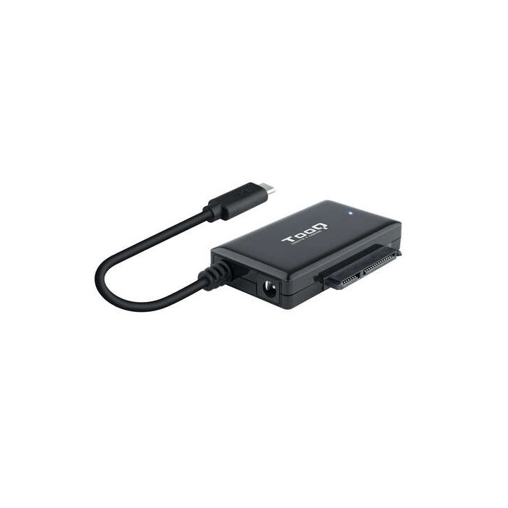 Tooq Adaptador USB 3.0 USB-C a SATA para Discos Duros de 2.5” y 3.5” con Alimentador - Color Negro