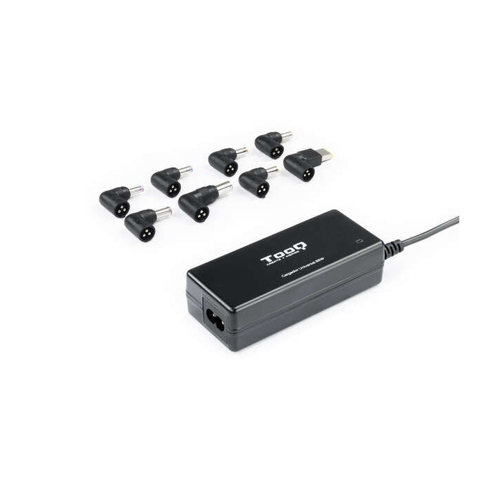 Tooq Cargador Universal Automatico para Portatil 65W - USB - 8 Adaptadores - Voltaje 18.5-20V