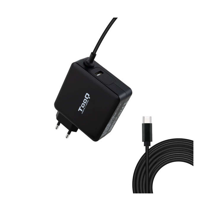 Tooq Cargador Universal para Portatil 65W USB-C - Compatible con PD - Cable de 1.80m