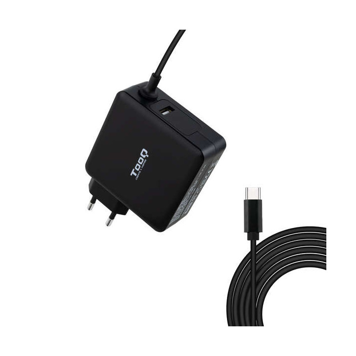 Tooq Cargador Universal para Portatil 90W USB-C - Compatible con PD - Cable de 1.80m