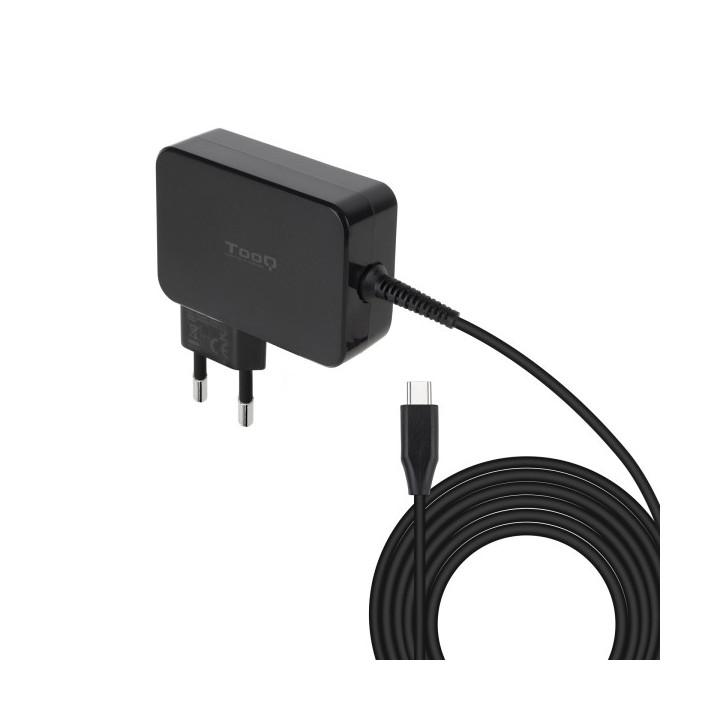 Tooq Cargador de Portatil GaN USB-C/PD 100W - Cable de 1.80m - Color Negro
