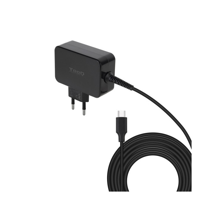 Tooq Cargador de Portatil GaN USB-C/PD 45W - Cable de 1.80m - Color Negro