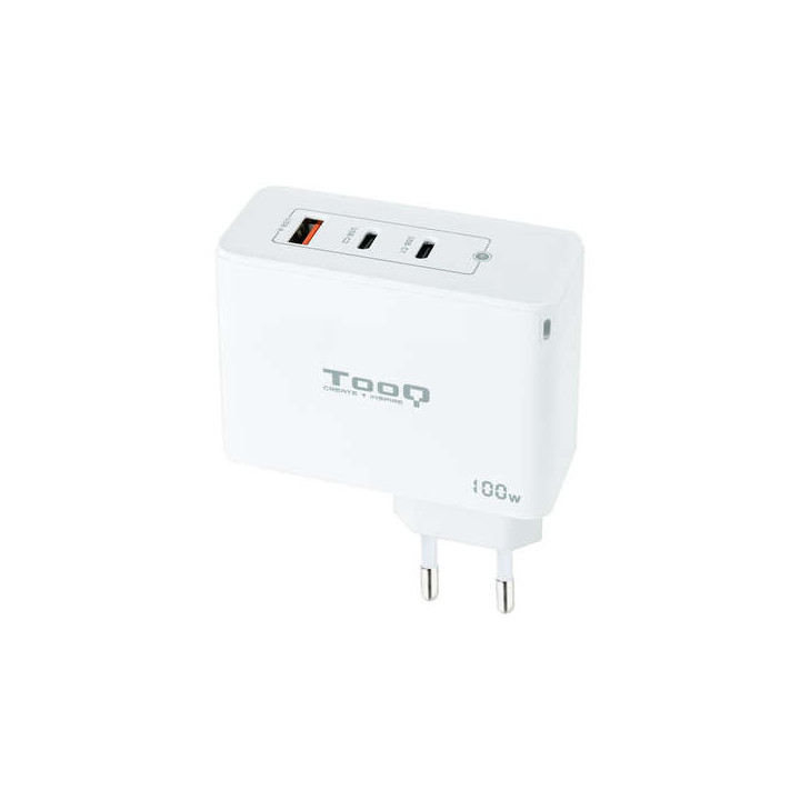 Tooq Cargador de Pared Gan 2xUSB-C/PD + USB-A/QC 100W