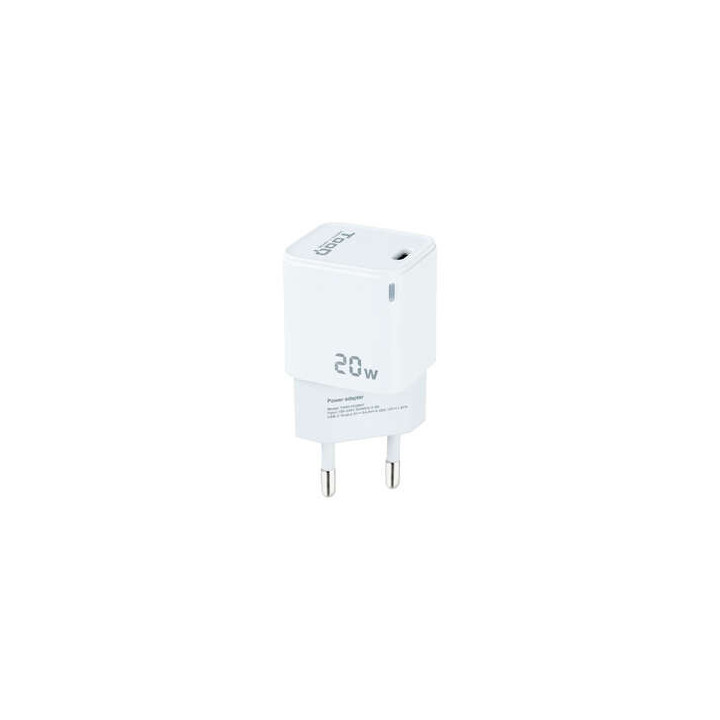 Tooq Cargador de Pared USB-C/PD 20W - Color Blanco