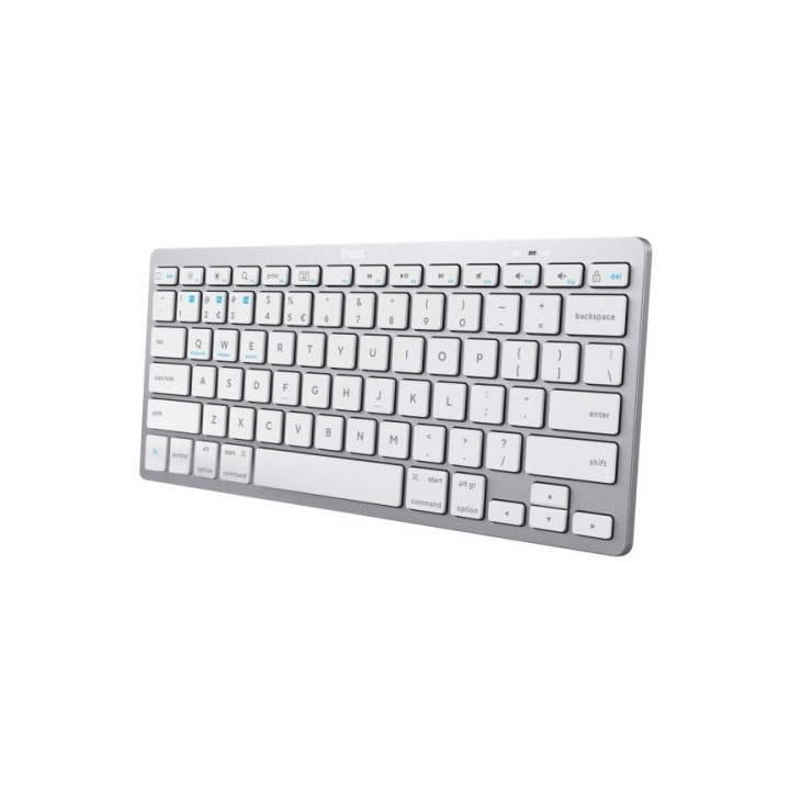 Trust Mini Teclado Ultrafino Inalambrico - Conectividad Bluetooth 4.0 - Idioma Español - Color Gris