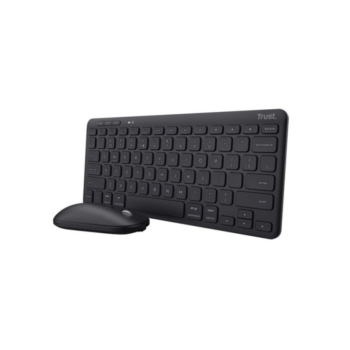 Trust Lyra Pack de Teclado y Mouse Inalambrico Bluetooth - Multidispositivo - Uso Ambidiestro - Color Negro