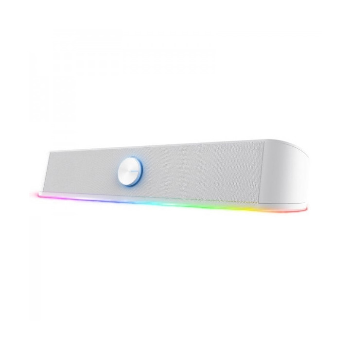 Trust GXT 619 Thorne Barra de Sonido Gaming 12W - Iluminacion RGB - Jack 3.5mm - Control de Volumen - Color Blanco