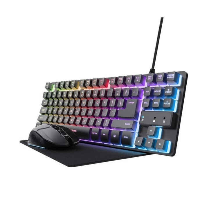 Trust GXT 794 Pack Gaming Teclado Thado TKL Iluminacion RGB + Raton Felox Inalambrico 4800dpi Iluminacion RGB + Alfombrilla - C