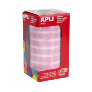 Apli Rollo de Gomets Redondos - Adhesivo Permanente - 5.192 Gomets - Fomenta la Psicomotricidad - Adhesivo Base Agua - Libre de