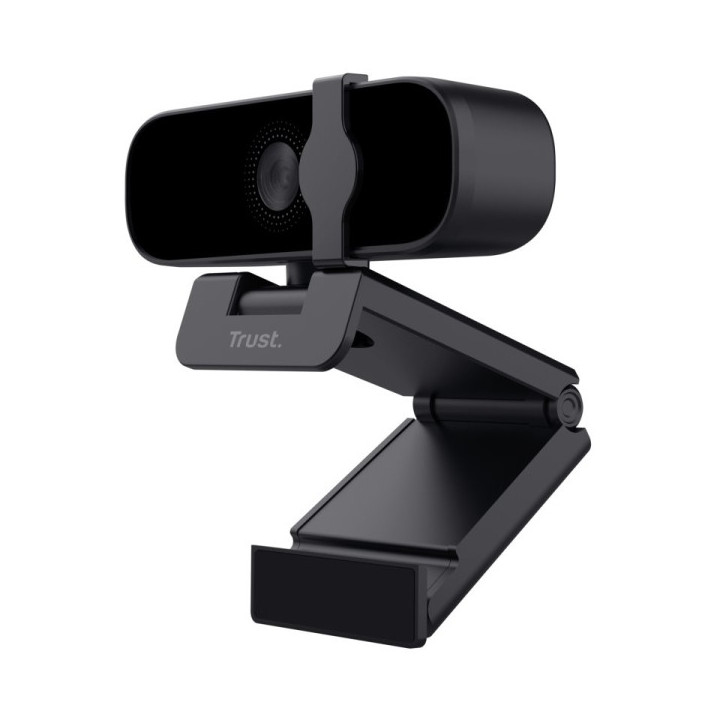 Trust Tanor Webcam FullHD 1080p USB - Enfoque Automatico - Diagonal de Campo de Vision 79º - Microfono Incorporado - Tapa de P
