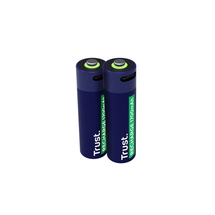 Trust Pack de 2 Pilas Recargables 1700 mAh AA