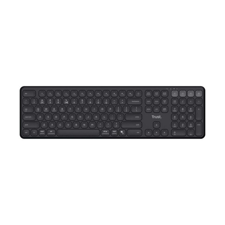 Trust Vaiya Teclado Multidispositivo Bluetooth - Conexion con hasta 4 Dispositivos - Teclas Perfil Bajo - Teclas Multimedia - C