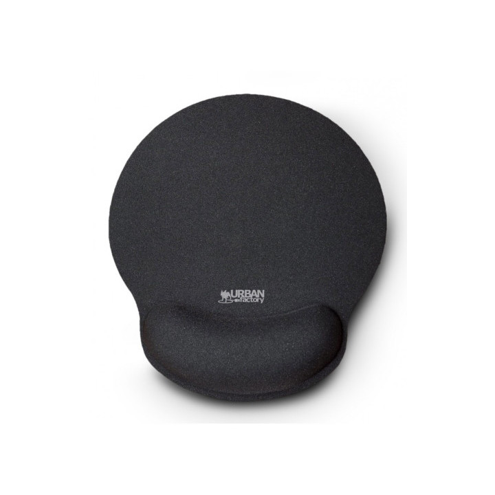 Urban Factory Softee Alfombrilla Raton Ergonomica con Reposamuñecas - Base Antideslizante - Medidas 25*22cm - Color Negro
