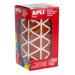 Apli Gomets Triangulares Marron 20x20x20mm - 59 Hojas Pretroqueladas - 2832 Gomets por Rollo - Ideal para Escuelas y Talleres I
