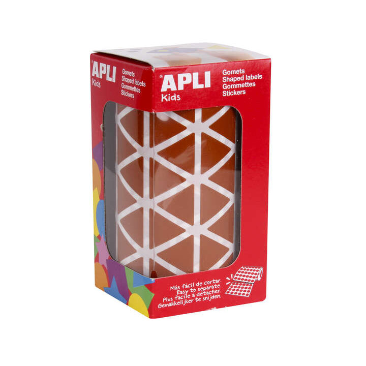 Apli Gomets Triangulares Marron 20x20x20mm - 59 Hojas Pretroqueladas - 2832 Gomets por Rollo - Ideal para Escuelas y Talleres I