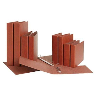 Mariola Carpeta Archivador de 2 Anillas Carton Gofrado Cuero - Tamaño Cuarto Apaisado - Anillas Redondas 40mm - Medidas 20x27x