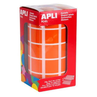 Apli Rollo de Gomets Cuadrados - Adhesivo Permanente - 1.770 Gomets - Faciles de Separar - Adhesivo Base Agua - Libre de Disolv