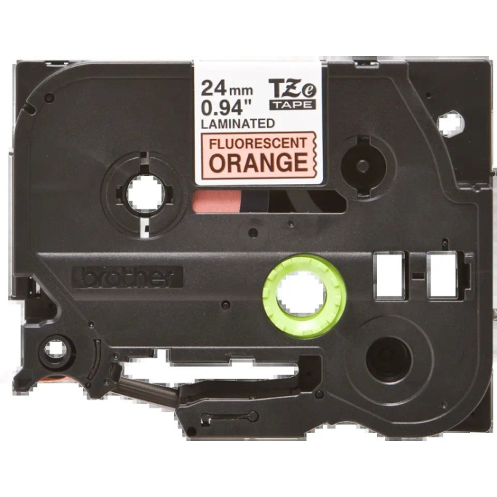 Brother TZeB51 Cinta Laminada Fluorescente Original de Etiquetas - Texto negro sobre fondo blanco - Ancho 24mm x 5 metros