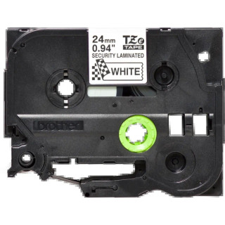 Brother TZeSE5 Cinta Laminada de Seguridad Original de Etiquetas - Texto negro sobre fondo blanco - Ancho 24mm x 8 metros