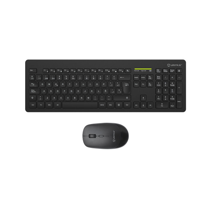 Unykach MK212 Pro Slim Wireless Pack de Teclado Inalambrico Slim 108 Teclas de Membrana + Raton Inalambrico 1600dpi