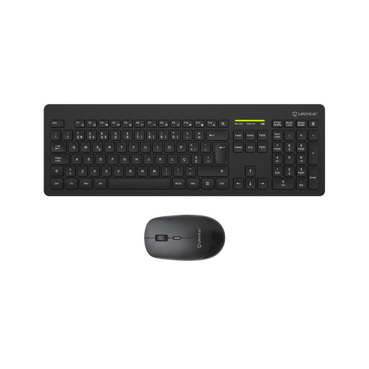 Unykach MK212 Pro Slim Wireless Pack de Teclado Inalambrico Slim 108 Teclas de Membrana + Raton Inalambrico 1600dpi