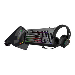 Unykach Pack Gaming NOVA 4in1 USB Teclado Multimedia + Raton 7200dpi + Auriculares con Microfono + Alfombrilla XL - Teclado Por