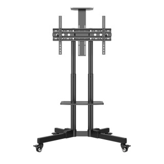 Unykach Soporte de Suelo con Ruedas para Pantallas 32"-75" - Bloqueo de Ruedas - Dos Bandejas - Peso Max 45Kg - VESA 600X400mm